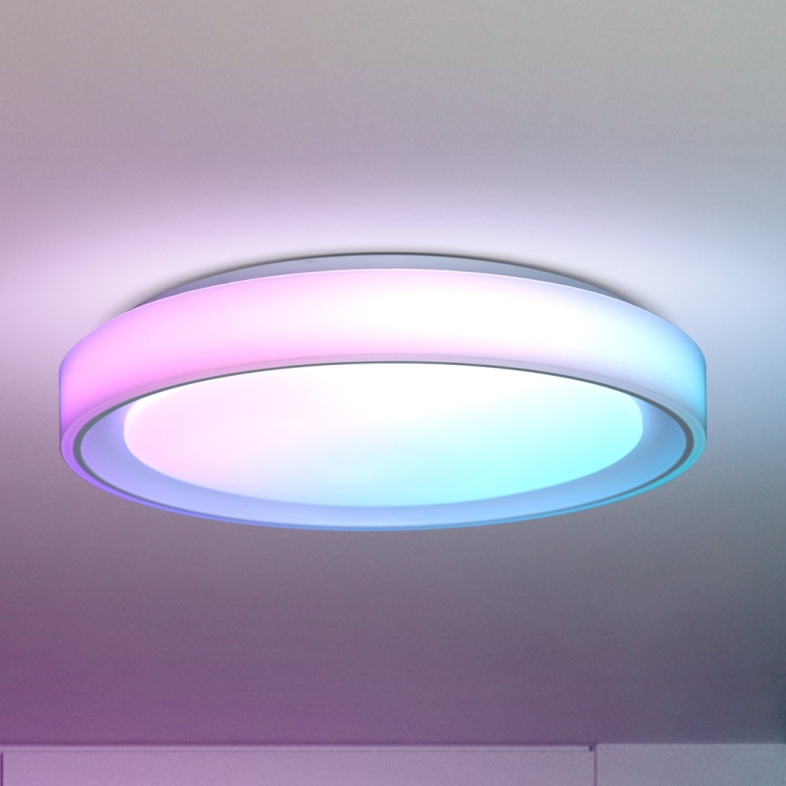 Brilagi - LED RGB Stmívatelné stropní svítidlo FLOCO LED/30W/230V pr. 39,5 cm 3000-6500K Wi-Fi Tuya + LED/6W + dálkové ovládání