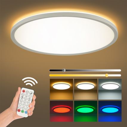 Brilagi - LED RGBW Stmívatelné stropní svítidlo ULTRA SLIM LED/18W/230V 2700-6500K pr. 30 cm bílá + dálkové ovládání