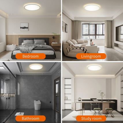 Brilagi - LED RGBW Stmívatelné stropní svítidlo ULTRA SLIM LED/18W/230V 2700-6500K pr. 30 cm bílá + dálkové ovládání
