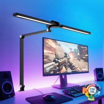 Brilagi - LED RGBTW Stmívatelná dotyková stolní lampa s klipem VARIO LED/18W/230V 3000-6500K CRI 96 černá