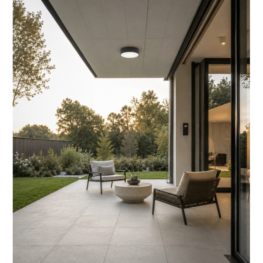 BRILAGI - LED RGBW Stmívatelné koupelnové stropní svítidlo CLARE 3xE27/12W/230V pr. 40 cm antracit IP54