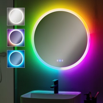 Brilagi - LED RGBW Koupenové vyhřívané zrcadlo CLARA PRO LED/18,5W/230V pr. 60 cm IP44 CRI 90 stmívatelné + CCT