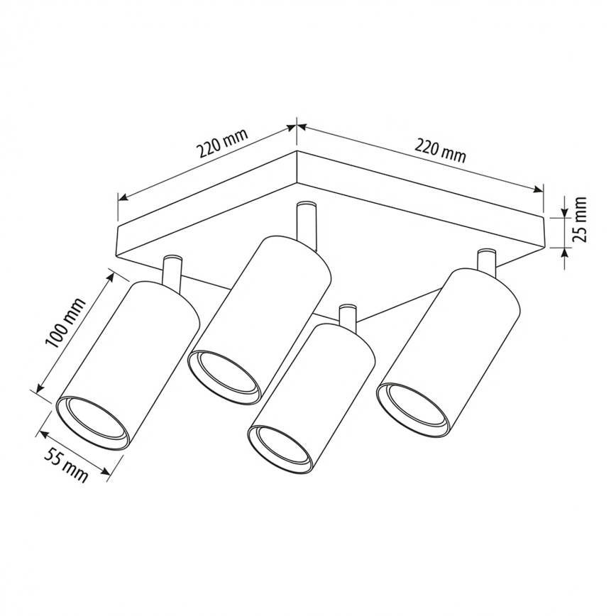 Brilagi - LED RGBW Stmívatelné bodové svítidlo SELE SQUARE 4xGU10/6,5W/230V 2700-6500K béžová