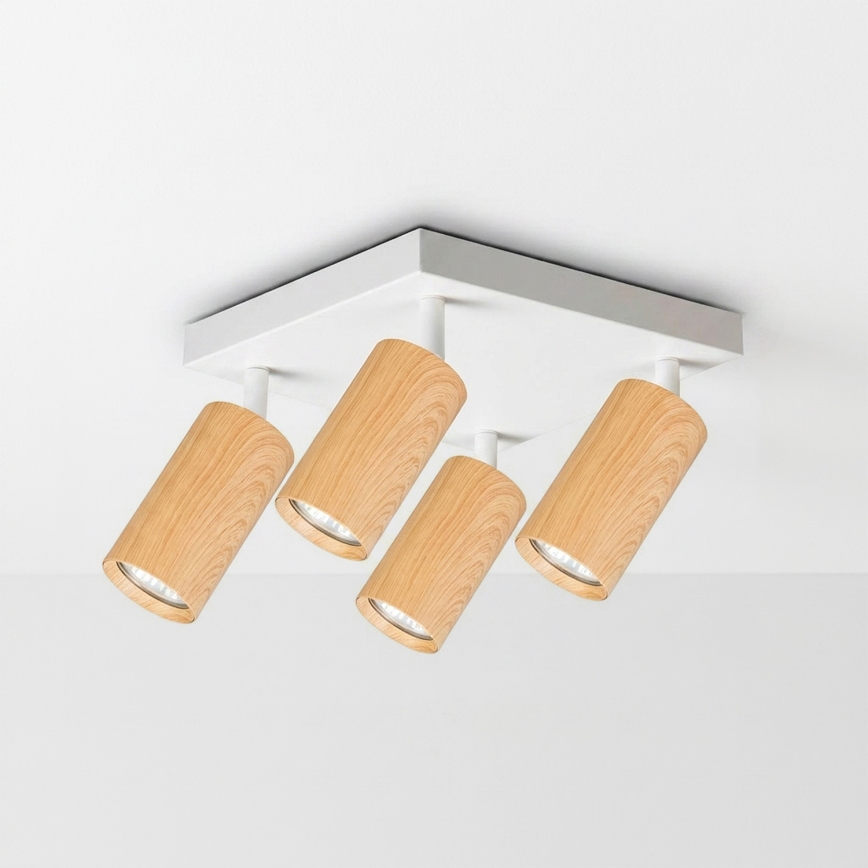 Brilagi - LED RGBW Stmívatelné bodové svítidlo SELE SQUARE 4xGU10/6,5W/230V 2700-6500K bílá/dekor dubu