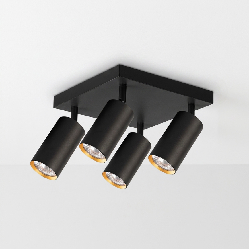 Brilagi - LED RGBW Stmívatelné bodové svítidlo SELE SQUARE 4xGU10/6,5W/230V 2700-6500K černá/zlatá