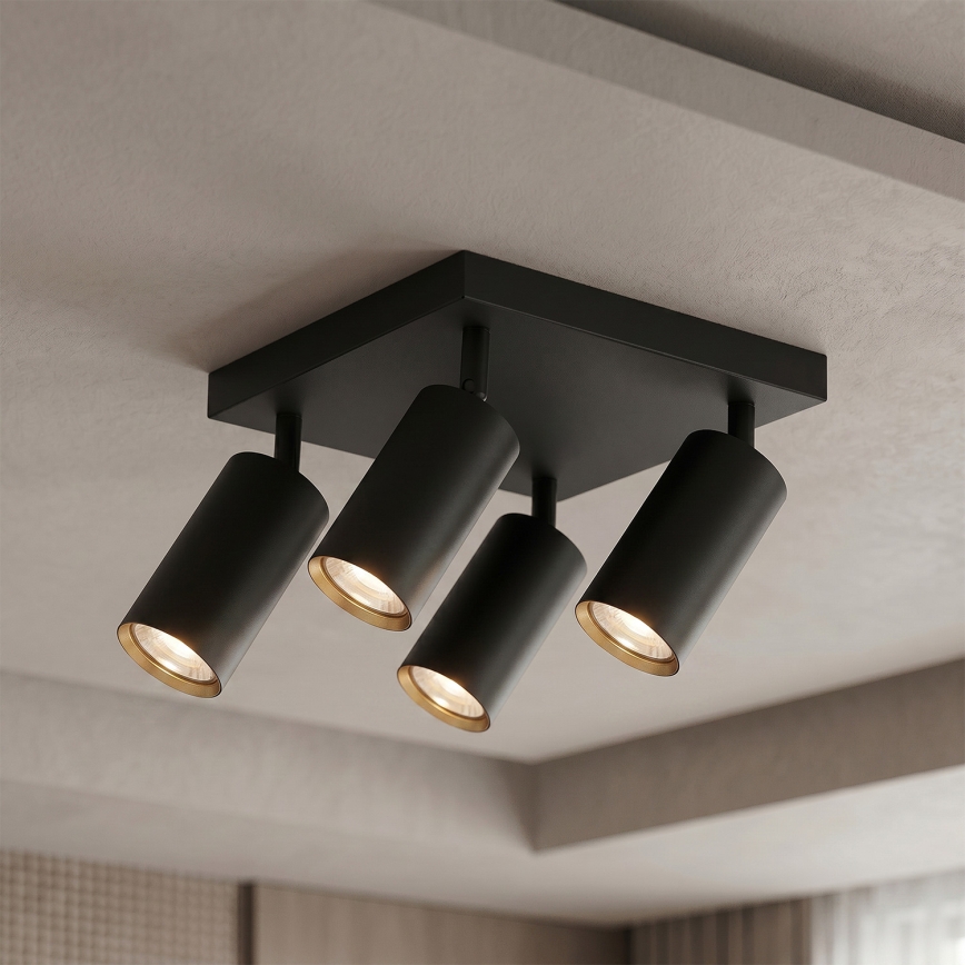 Brilagi - LED RGBW Stmívatelné bodové svítidlo SELE SQUARE 4xGU10/6,5W/230V 2700-6500K černá/zlatá