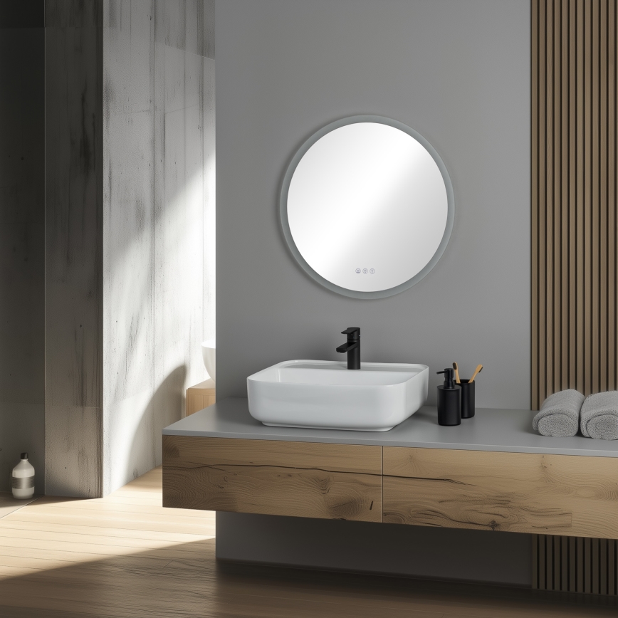 Brilagi - LED RGBW Koupelnové vyhřívané zrcadlo CLARA PRO LED/18,5W/230V pr. 60 cm IP44 CRI 90 stmívatelné + CCT