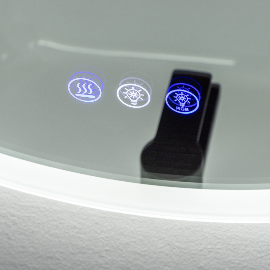 Brilagi - LED RGBW Koupelnové vyhřívané zrcadlo CLARA PRO LED/18,5W/230V pr. 60 cm IP44 CRI 90 stmívatelné + CCT