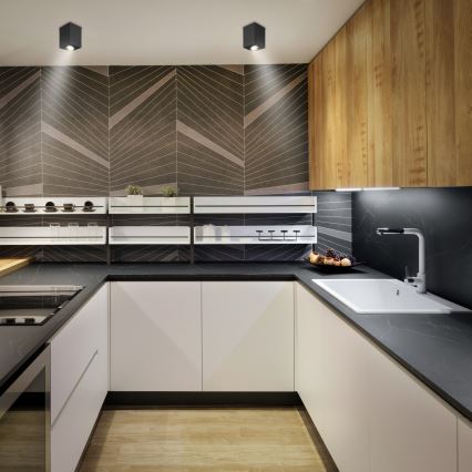 Brilagi - LED RGBW Stmívatelné bodové svítidlo MIA 1xGU10/6W/230V 3000K 100x80 mm černá + dálkové ovládání