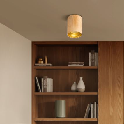 Brilagi - LED RGBW Stmívatelné bodové svítidlo TRINE 1xGU10/4,8W/230V 3000K dekor dubu + dálkové ovládání