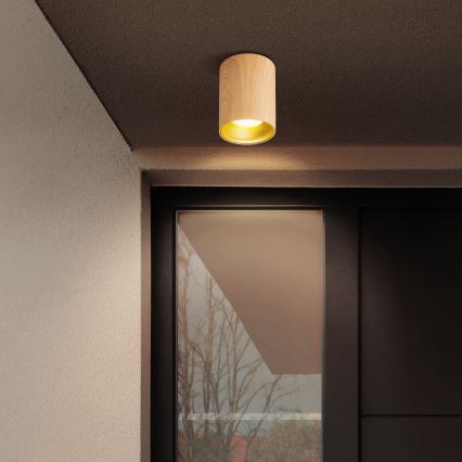 Brilagi - LED RGBW Stmívatelné bodové svítidlo TRINE 1xGU10/4,8W/230V 3000K dekor dubu + dálkové ovládání