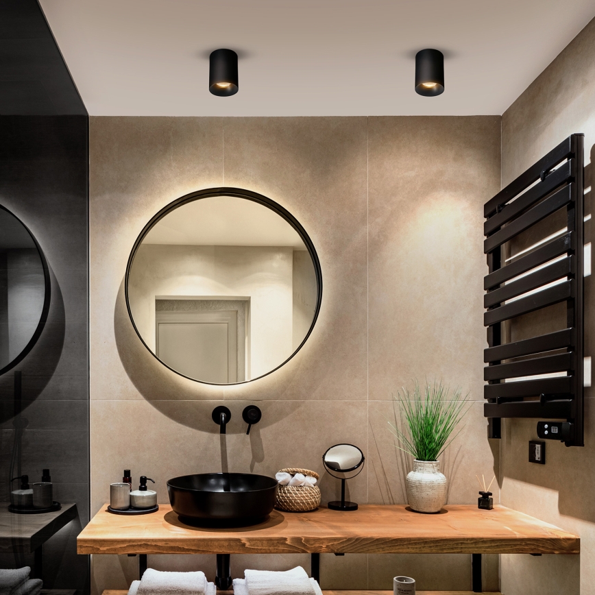 Brilagi - LED RGBW Stmívatelné bodové svítidlo TRINE 1xGU10/6W/230V 3000K černá + dálkové ovládání