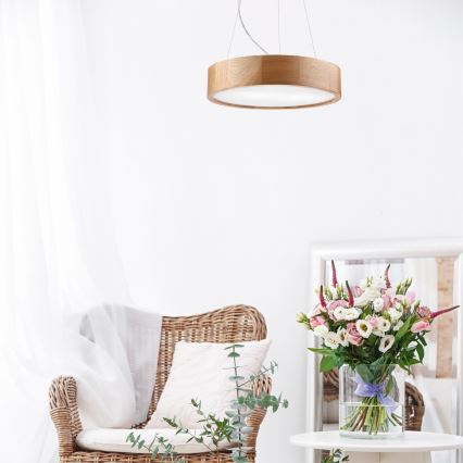 Brilagi - LED RGBW Stmívatelný lustr na lanku CARVALHO 2xE27/15W/230V 2700-6500K Wi-Fi dub pr. 37 cm