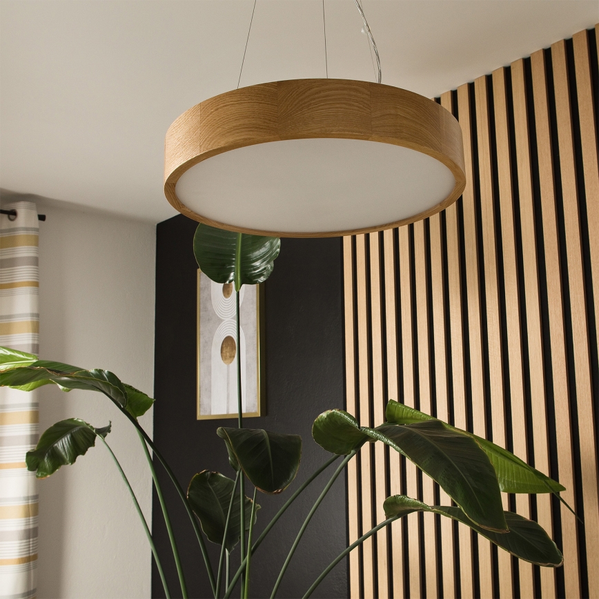 Brilagi - LED RGBW Stmívatelný lustr na lanku CARVALHO 3xE27/15W/230V 2700-6500K Wi-Fi dub pr. 47,5 cm