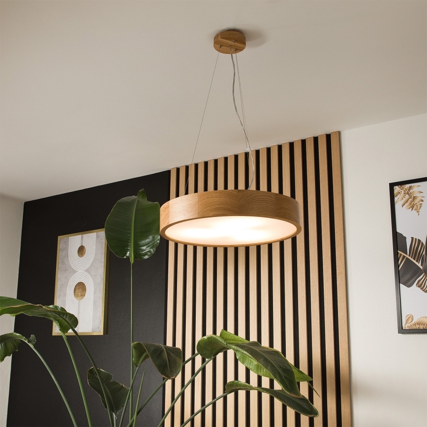Brilagi - LED RGBW Stmívatelný lustr na lanku CARVALHO 3xE27/9W/230V 2700-6500K Wi-Fi dub pr. 47,5 cm