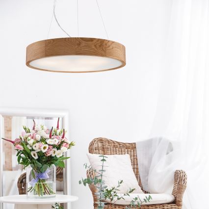 Brilagi - LED RGBW Stmívatelný lustr na lanku CARVALHO 3xE27/9W/230V 2700-6500K Wi-Fi dub pr. 47,5 cm