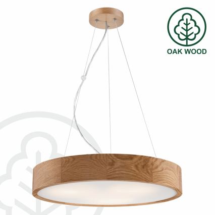 Brilagi - LED RGBW Stmívatelný lustr na lanku CARVALHO 3xE27/9W/230V 2700-6500K Wi-Fi dub pr. 47,5 cm