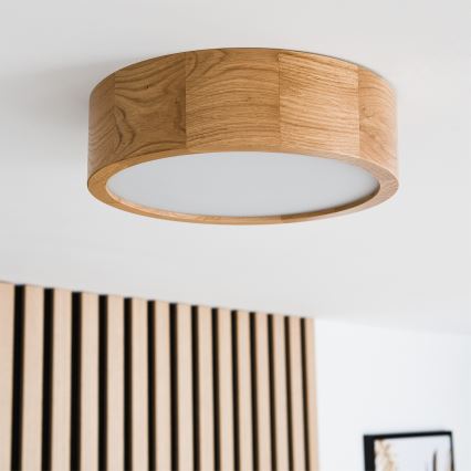 BRILAGI - LED RGBW Stmívatelné stropní svítidlo CARVALHO 1xE27/12W/230V 2700-6500K dub pr. 27,5 cm