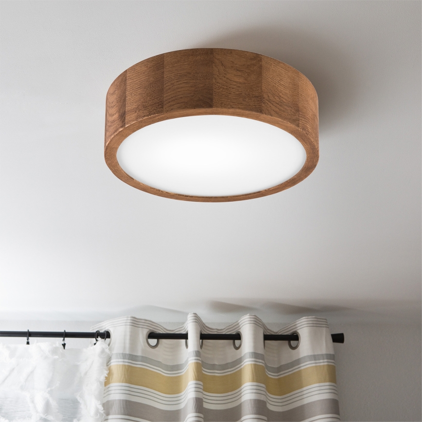 BRILAGI - LED RGBW Stmívatelné stropní svítidlo CARVALHO 1xE27/12W/230V 2700-6500K dub pr. 27,5 cm
