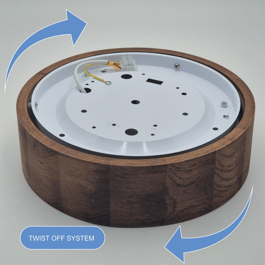BRILAGI - LED RGBW Stmívatelné stropní svítidlo CARVALHO 1xE27/12W/230V 2700-6500K dub pr. 27,5 cm