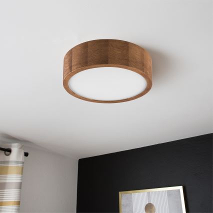 Brilagi - LED RGBW Stmívatelné stropní svítidlo CARVALHO 1xE27/15W/230V 2700-6500K Wi-Fi dub pr. 27,5 cm