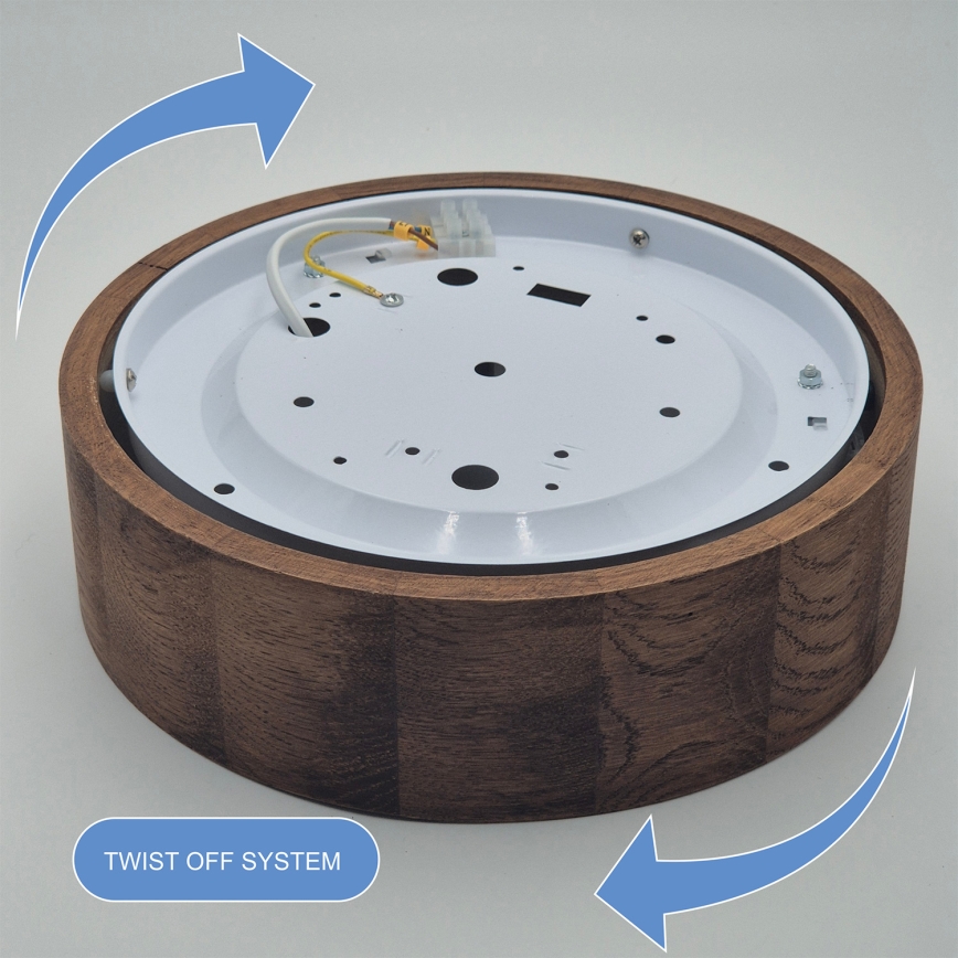 Brilagi - LED RGBW Stmívatelné stropní svítidlo CARVALHO 1xE27/15W/230V 2700-6500K Wi-Fi dub pr. 27,5 cm