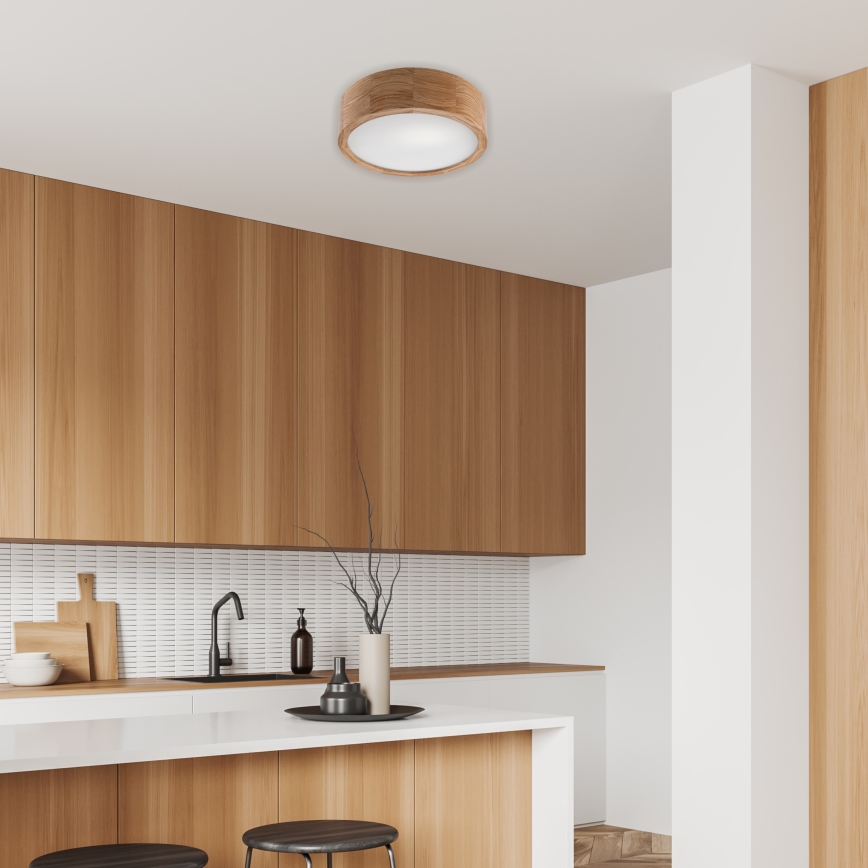Brilagi - LED RGBW Stmívatelné stropní svítidlo CARVALHO 1xE27/9W/230V 2700-6500K Wi-Fi dub pr. 27,5 cm