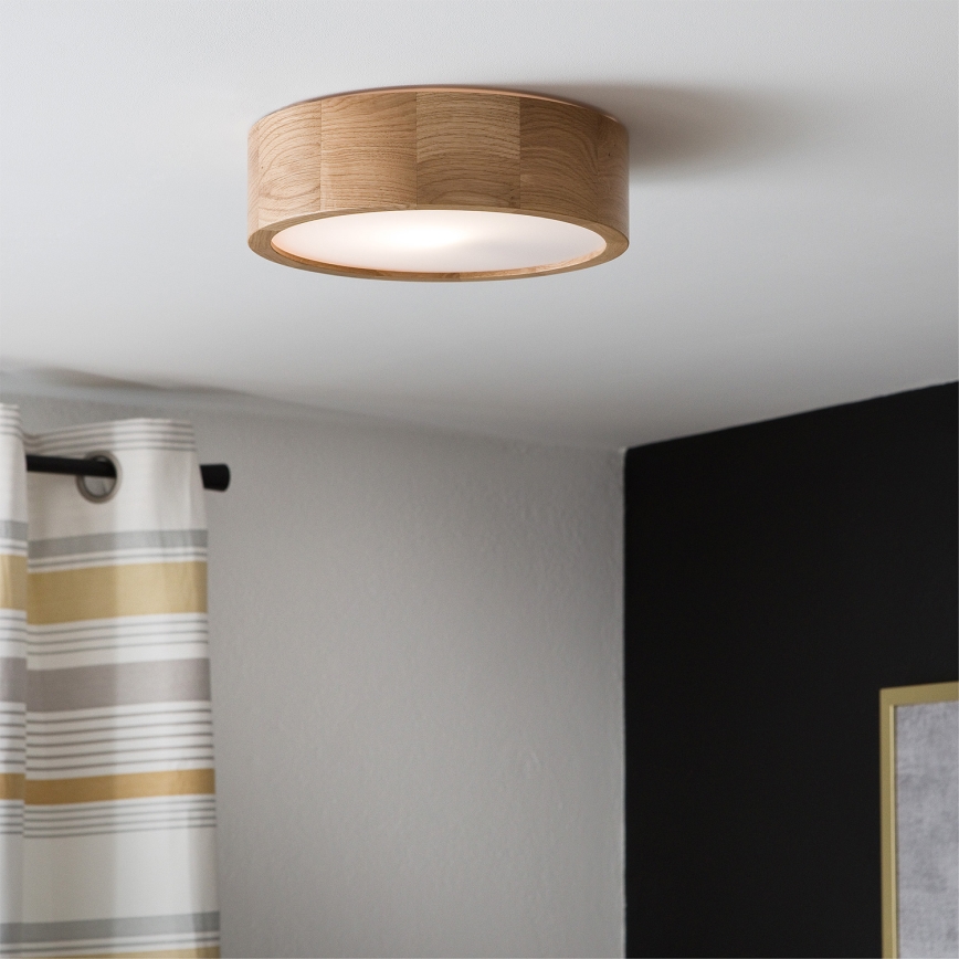 Brilagi - LED RGBW Stmívatelné stropní svítidlo CARVALHO 1xE27/9W/230V 2700-6500K Wi-Fi dub pr. 27,5 cm