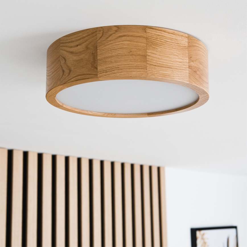 Brilagi - LED RGBW Stmívatelné stropní svítidlo CARVALHO 1xE27/9W/230V 2700-6500K Wi-Fi dub pr. 27,5 cm
