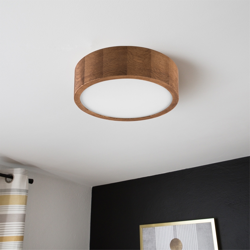 Brilagi - LED RGBW Stmívatelné stropní svítidlo CARVALHO 1xE27/9W/230V 2700-6500K Wi-Fi dub pr. 27,5 cm