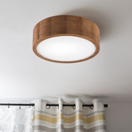 Brilagi - LED RGBW Stmívatelné stropní svítidlo CARVALHO 1xE27/9W/230V 2700-6500K Wi-Fi dub pr. 27,5 cm