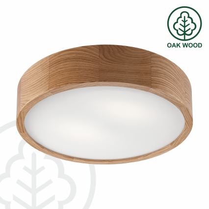 Brilagi - LED RGBW Stmívatelné stropní svítidlo CARVALHO 2xE27/15W/230V 2700-6500K Wi-Fi dub pr. 37,5 cm