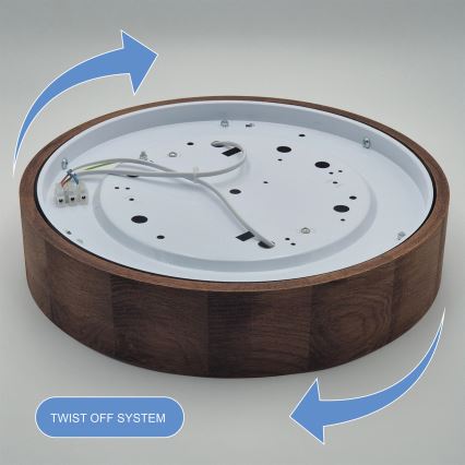 Brilagi - LED RGBW Stmívatelné stropní svítidlo CARVALHO 2xE27/15W/230V 2700-6500K Wi-Fi dub pr. 37,5 cm