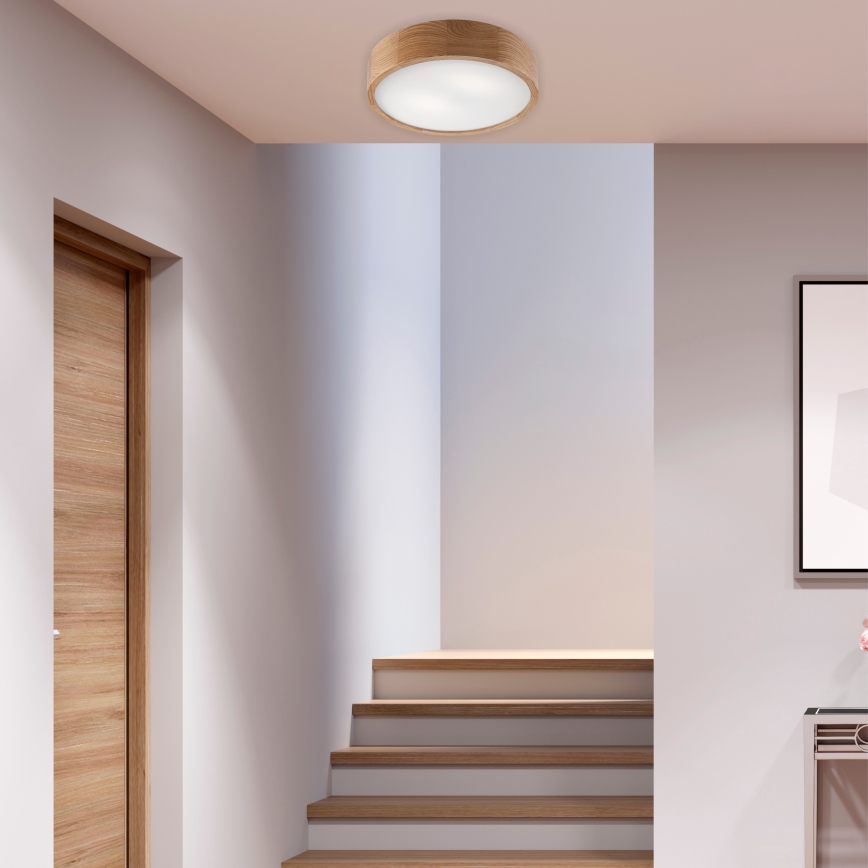 Brilagi - LED RGBW Stmívatelné stropní svítidlo CARVALHO 2xE27/9W/230V 2700-6500K Wi-Fi dub pr. 37,5 cm