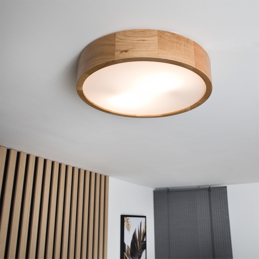 Brilagi - LED RGBW Stmívatelné stropní svítidlo CARVALHO 2xE27/9W/230V 2700-6500K Wi-Fi dub pr. 37,5 cm