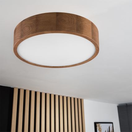 Brilagi - LED RGBW Stmívatelné stropní svítidlo CARVALHO 2xE27/9W/230V 2700-6500K Wi-Fi dub pr. 37,5 cm