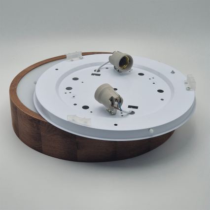 Brilagi - LED RGBW Stmívatelné stropní svítidlo CARVALHO 2xE27/9W/230V 2700-6500K Wi-Fi dub pr. 37,5 cm