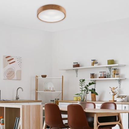 Brilagi - LED RGBW Stmívatelné stropní svítidlo CARVALHO 3xE27/15W/230V 2700-6500K Wi-Fi dub pr. 47,5 cm