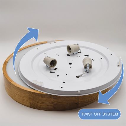 Brilagi - LED RGBW Stmívatelné stropní svítidlo CARVALHO 3xE27/15W/230V 2700-6500K Wi-Fi dub pr. 47,5 cm