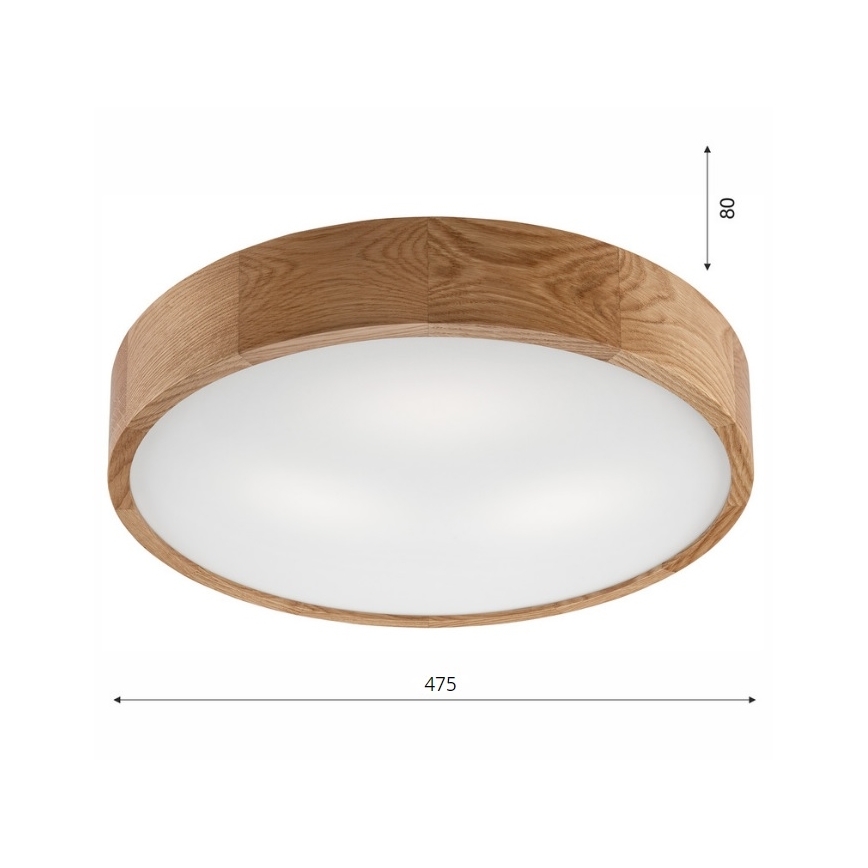 Brilagi - LED RGBW Stmívatelné stropní svítidlo CARVALHO 3xE27/15W/230V 2700-6500K Wi-Fi dub pr. 47,5 cm
