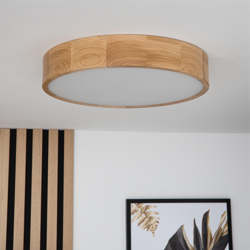 Brilagi - LED RGBW Stmívatelné stropní svítidlo CARVALHO 3xE27/9W/230V 2700-6500K Wi-Fi dub pr. 47,5 cm