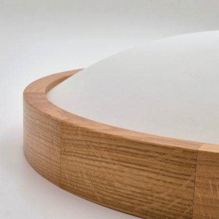 Brilagi - LED RGBW Stmívatelné stropní svítidlo CARVALHO SLIM 1xE27/15W/230V 2700-6500K Wi-Fi dub pr. 27 cm