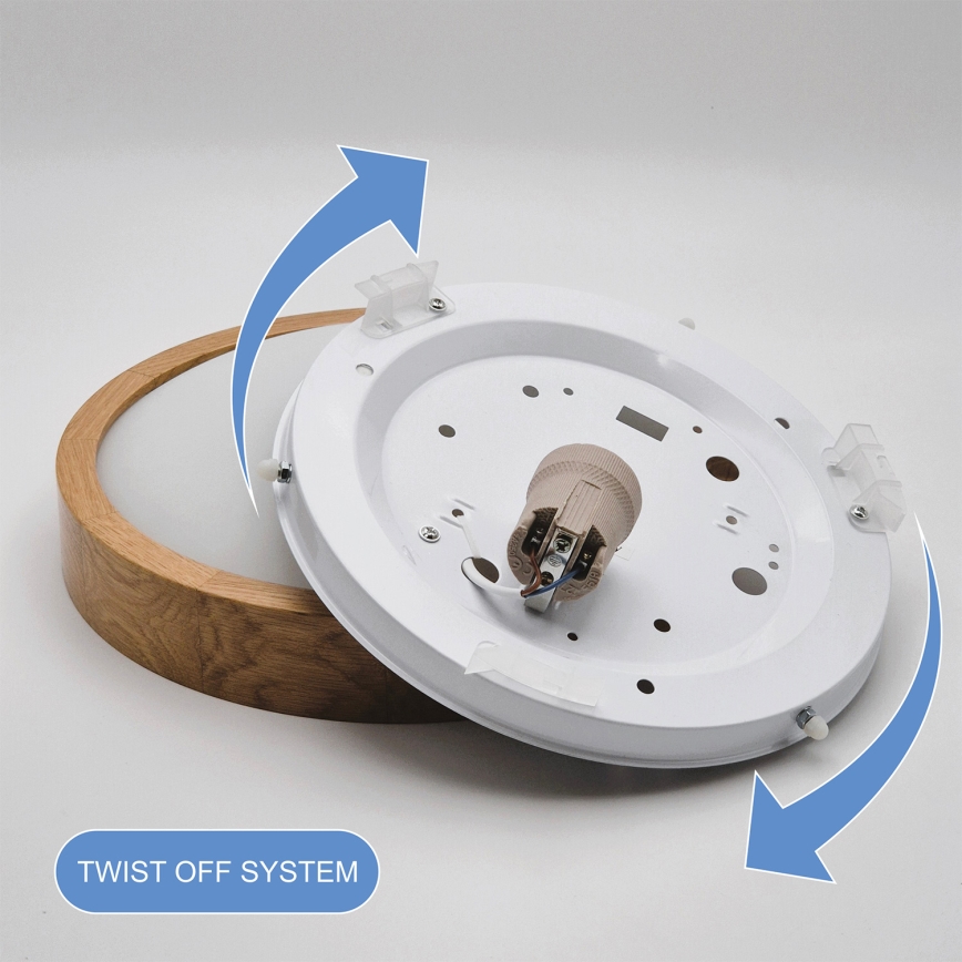 Brilagi - LED RGBW Stmívatelné stropní svítidlo CARVALHO SLIM 1xE27/15W/230V 2700-6500K Wi-Fi dub pr. 27 cm