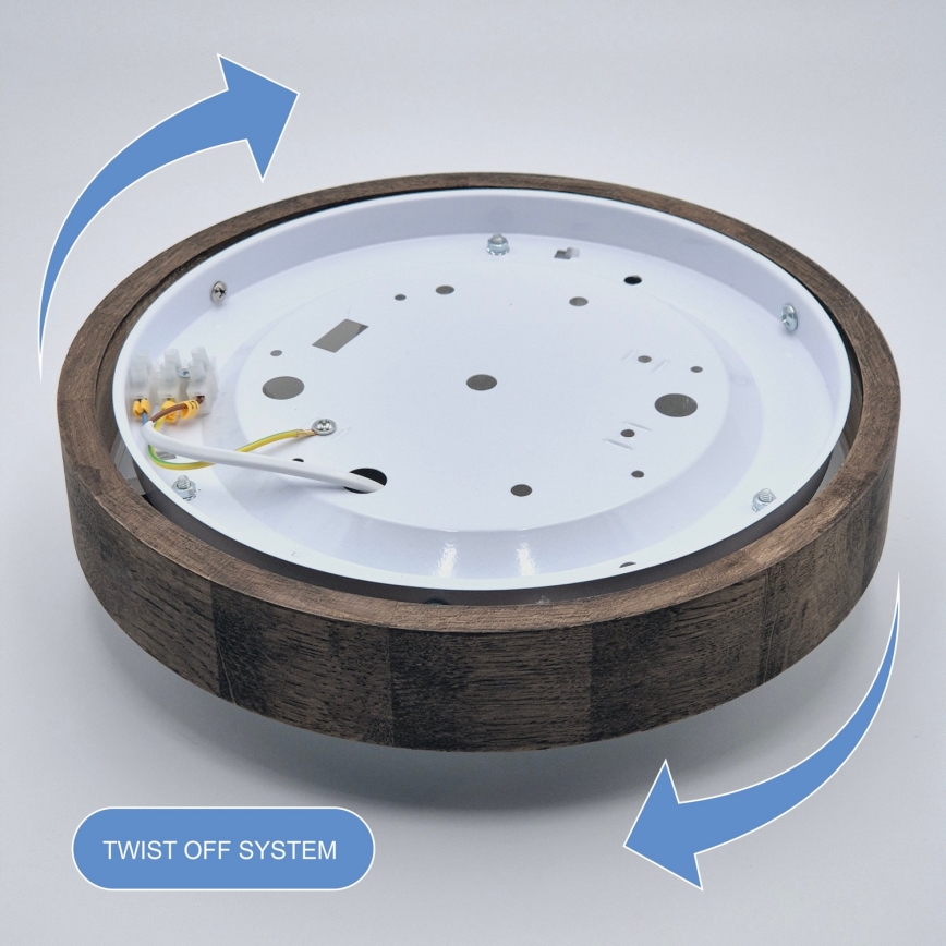 Brilagi - LED RGBW Stmívatelné stropní svítidlo CARVALHO SLIM 1xE27/15W/230V 2700-6500K Wi-Fi dub pr. 27 cm