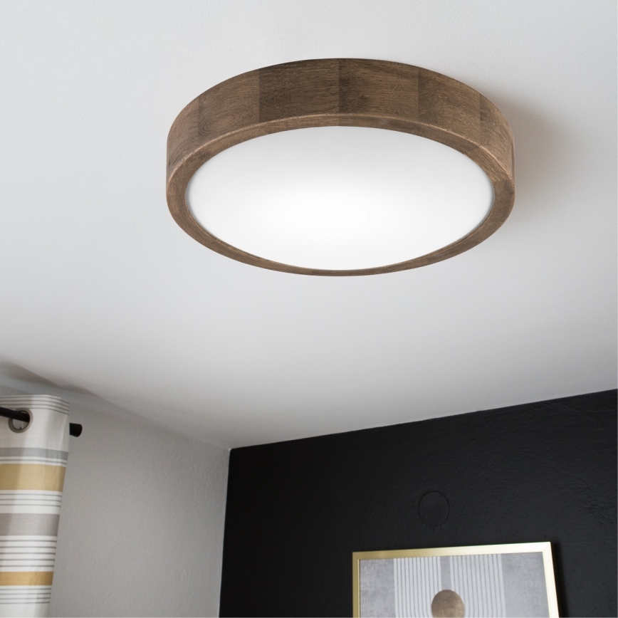 Brilagi - LED RGBW Stmívatelné stropní svítidlo CARVALHO SLIM 1xE27/9W/230V 2700-6500K Wi-Fi dub pr. 27 cm