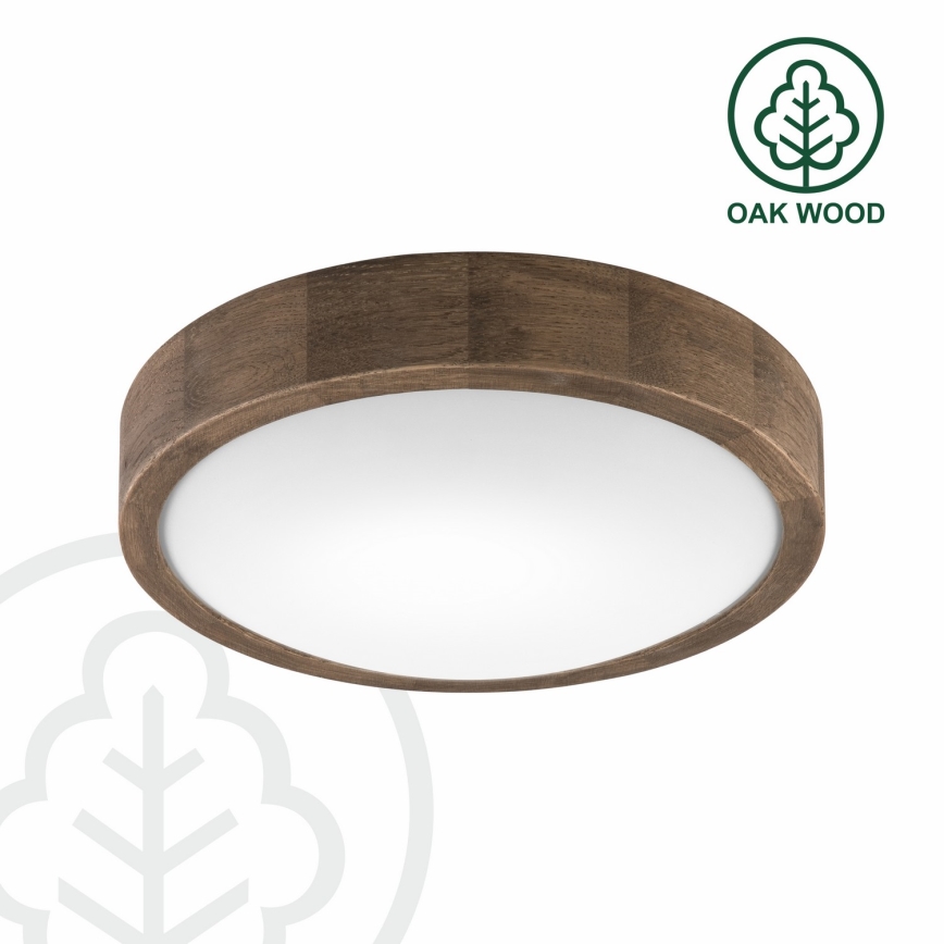 Brilagi - LED RGBW Stmívatelné stropní svítidlo CARVALHO SLIM 1xE27/9W/230V 2700-6500K Wi-Fi dub pr. 27 cm