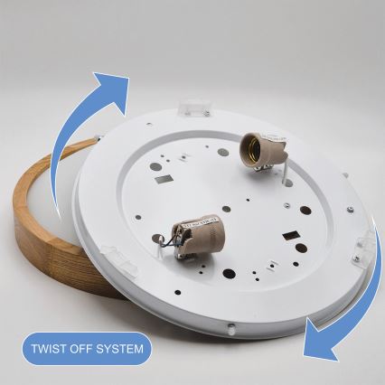 Brilagi - LED RGBW Stmívatelné stropní svítidlo CARVALHO SLIM 2xE27/15W/230V 2700-6500K Wi-Fi dub pr. 37 cm