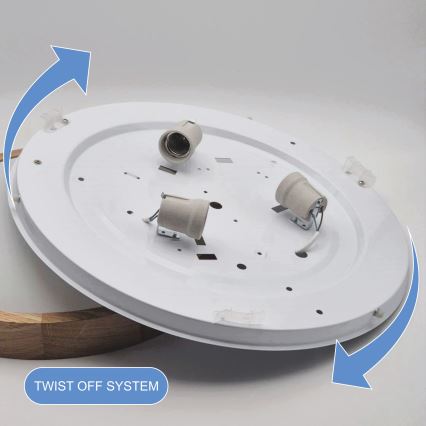 Brilagi - LED RGBW Stmívatelné stropní svítidlo CARVALHO SLIM 3xE27/15W/230V 2700-6500K Wi-Fi dub pr. 47 cm