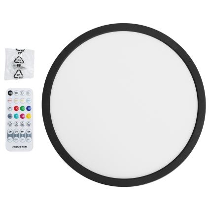 Brilagi - LED RGBW Stmívatelné stropní svítidlo VIBE LED/24W/230V 3000-6500K pr. 29 cm černá + dálkové ovládání