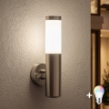 BRILAGI - LED RGBW Stmívatelná venkovní nástěnná lampa ELIA 1xE27/6,5W/230V 2700-6500K IP44 Wi-Fi matný chrom